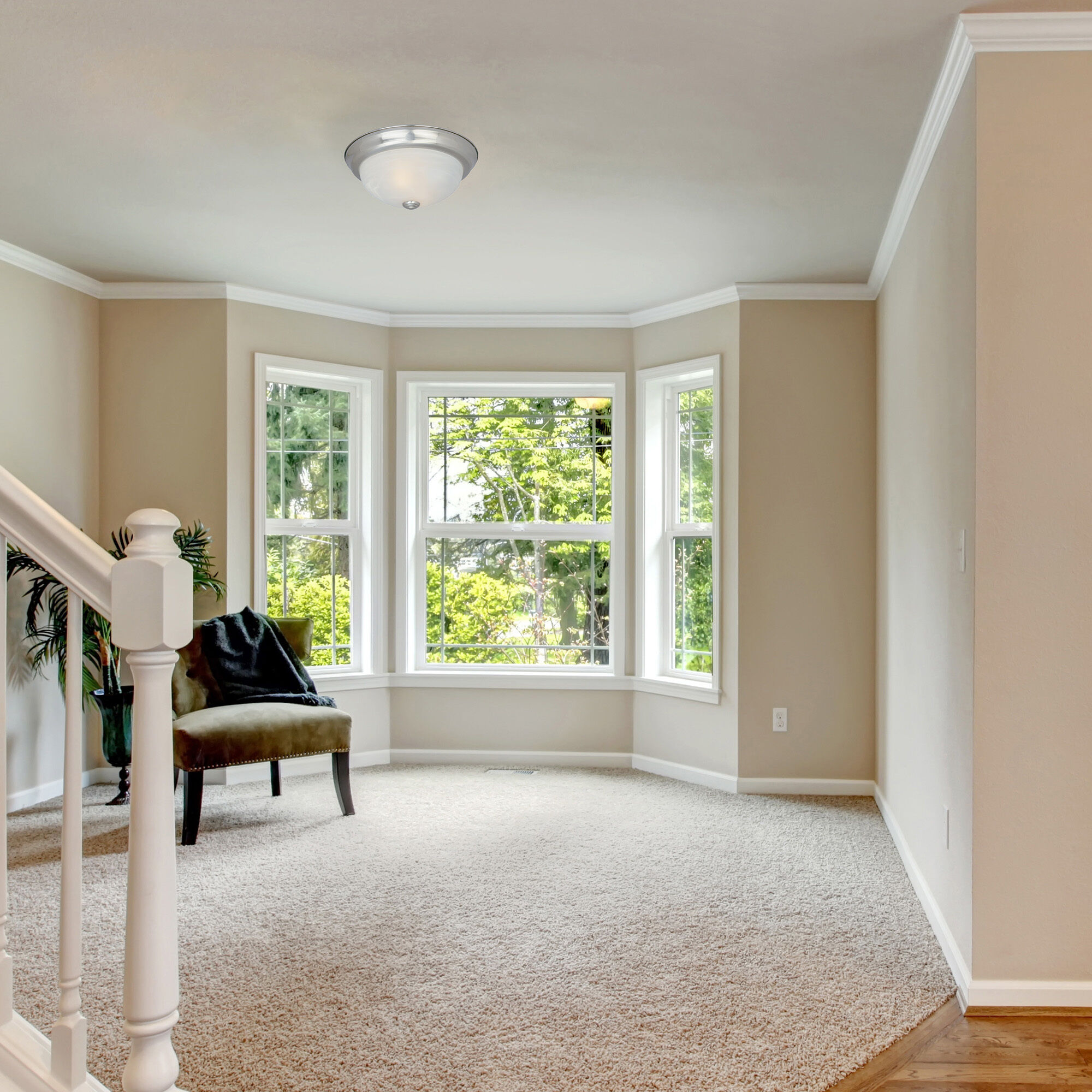 Decorative 2 Light 13 inch Satin Platinum Flushmount Ceiling Light in White Alabaster, Medium